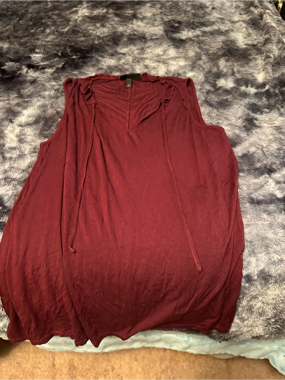 Lane Bryant Sleeveless Hooded Tank - Burgundy